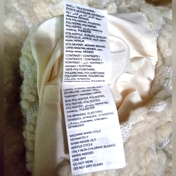 Bebe Mohair Blend 'Layered Look' Oversized Lined Vest With Faux Leather Trim - Picture 8 of 9